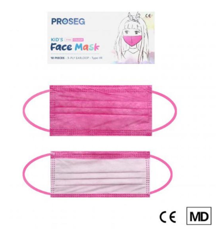 PROSEG Medizinische Kinderschutzmasken 3 lagig TypeII pink (10 Stück)